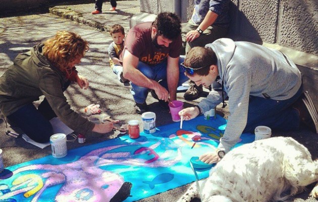 #GureEskuDago ekimenaren oihal zatia margotzen #euskalherriakduhitzaetaerabakia #independentziaruntz – Instagram